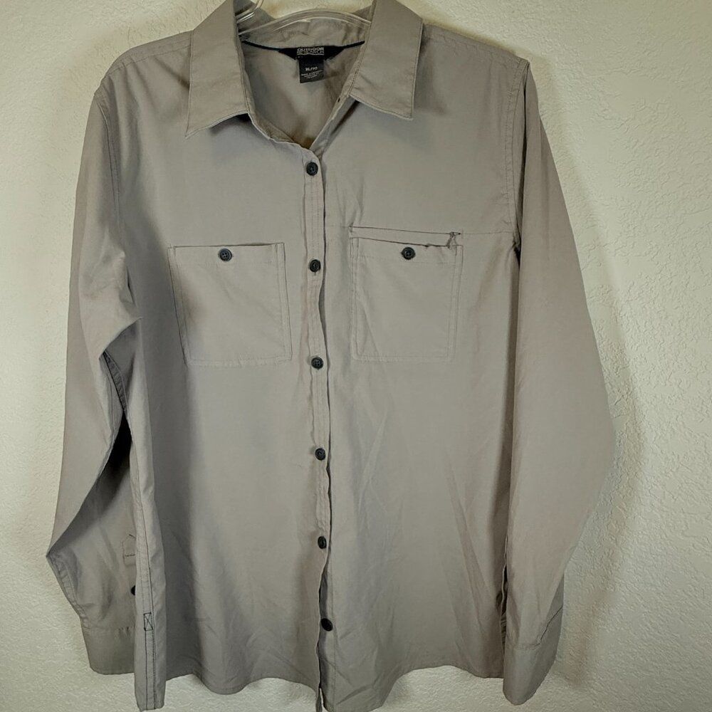 Outdoor Research Wayward Gray Long-Sleeve Button Up Shirt Hiking Mens- Size XL